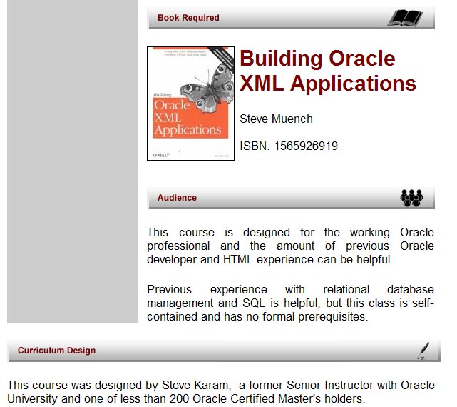 oracle XML class details